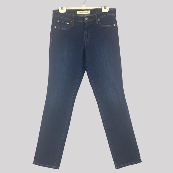 Gap Jeans Women 29 Mid Rise‎ Real Straight Blue Stretch - Picture 1 of 13